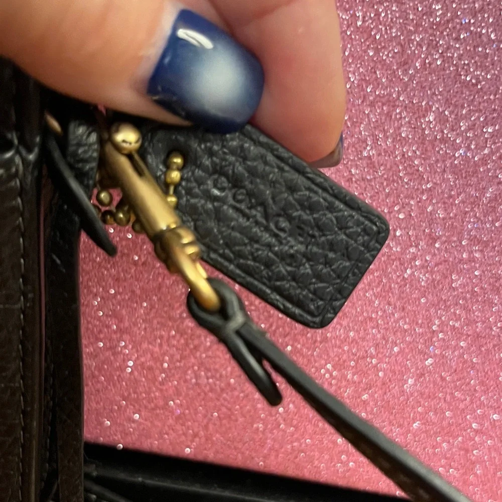 Coach Black Crossbody Bag with Gold Accents